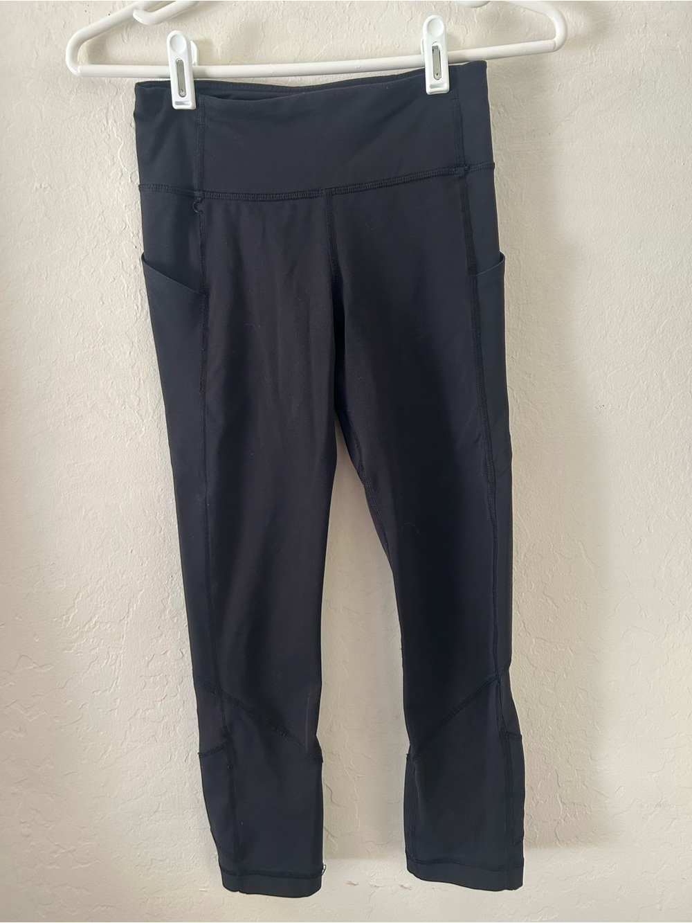 lululemon athletica Black High-Rise Capri Leggings with Side Pockets